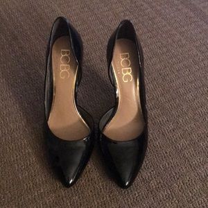 BCBG black patent leather pumps size 8